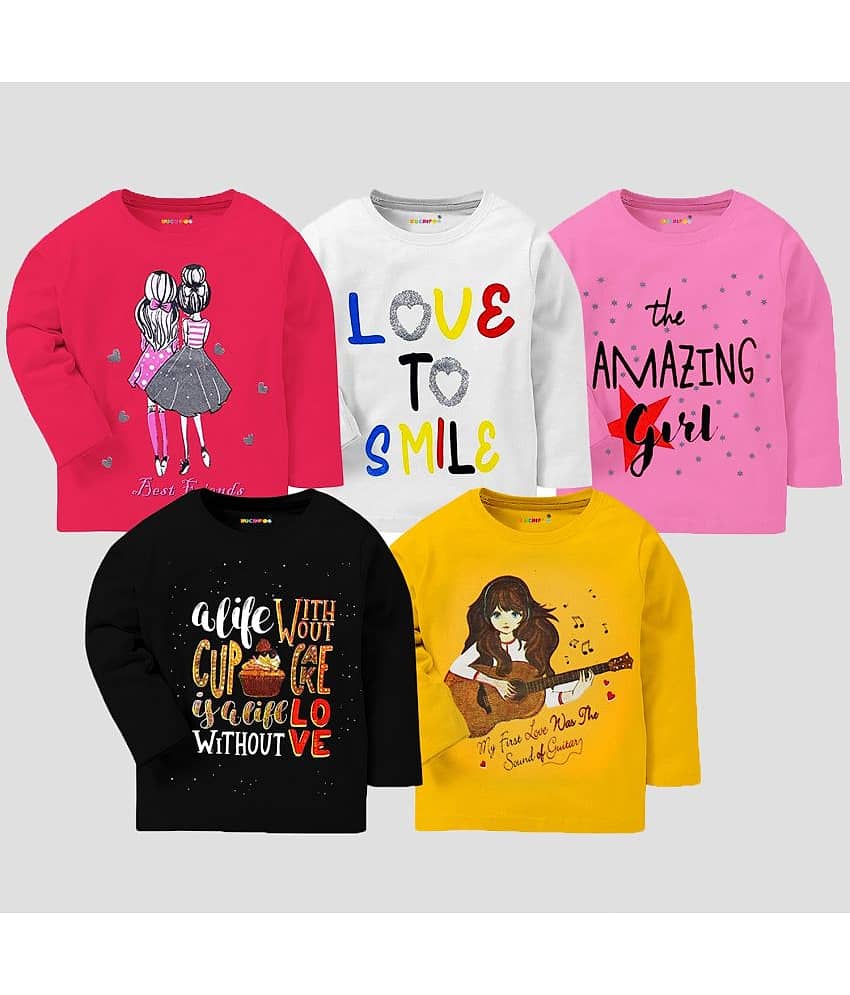 Kuchipoo Pack of 5 Girls Cotton Blend T-Shirt ( Multicolor8 )