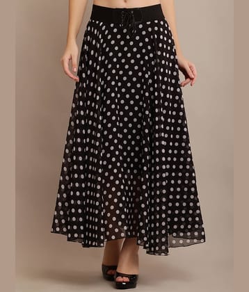 Raabta Fashion Black Georgette Women's Flared Skirt ( Pack of 1 )