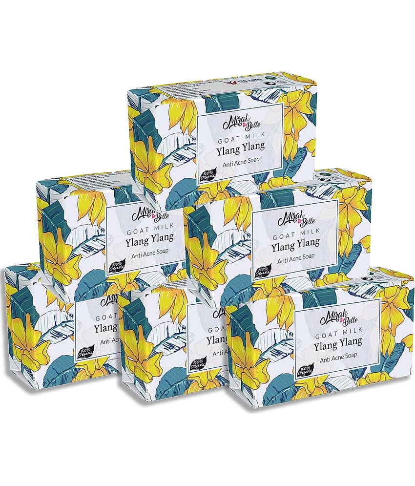 Mirah Belle Organic Goat Milk, Ylang Ylang Anti Acne Soap 125 g Pack of 6
