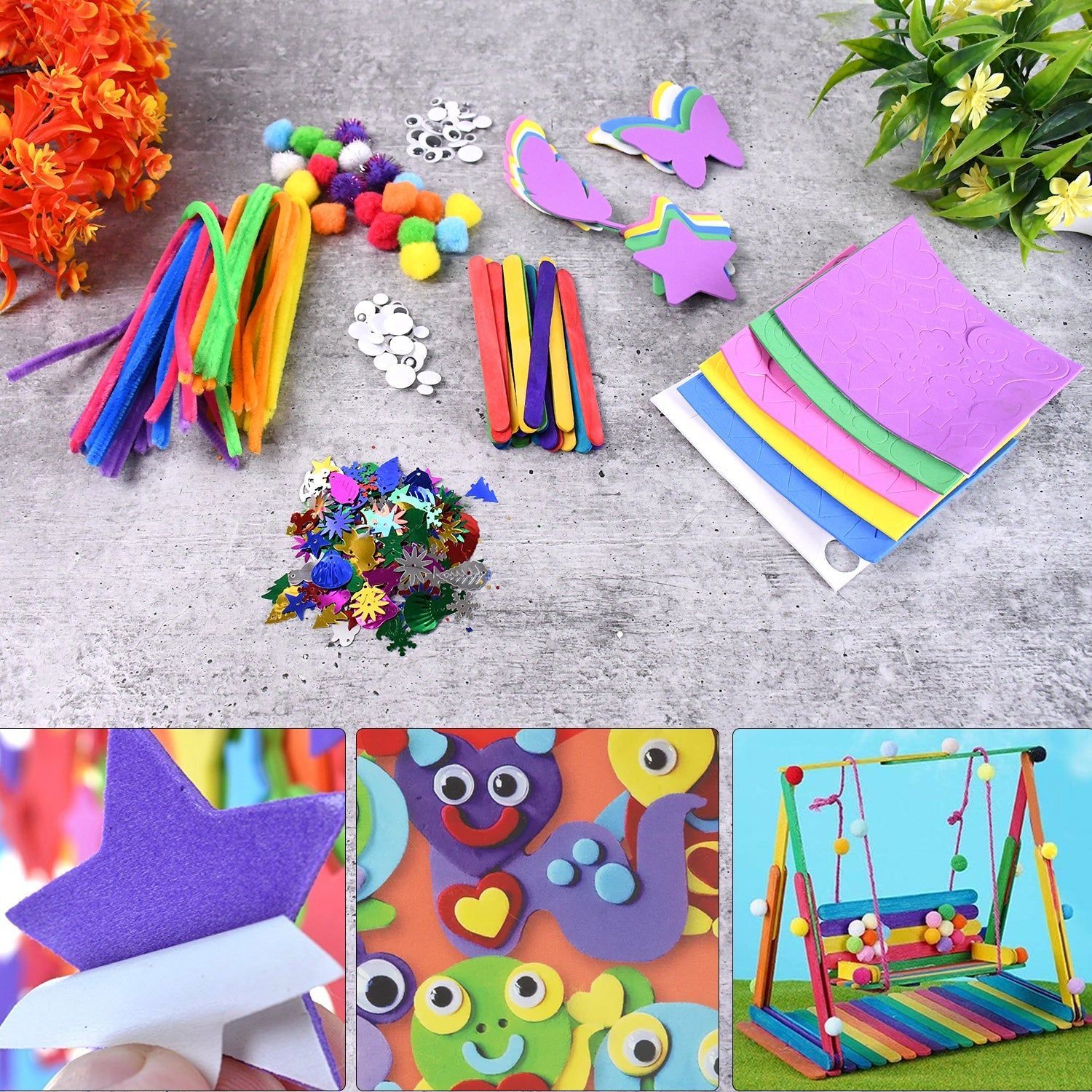 All in One Kids Arts & Crafts Supplies Kit DIY Crafting Collage Material Set Crafts | Kids Crafts | Craft Kits