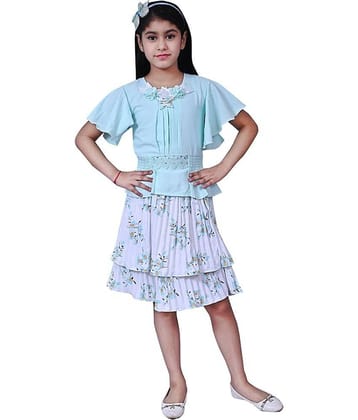 Arshia Fashions Pack of 1 Girls Polyester Top With Skirt ( Blue )