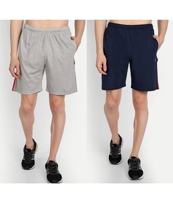 Zeffit - Multicolor Cotton Blend Men's Shorts ( Pack of 2 )