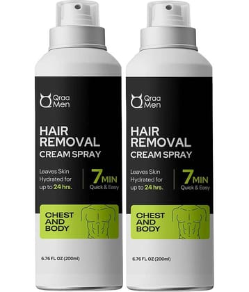 Qraa Moisturizing Hair Removal Spray for Men 400 ( Pack of 2 )