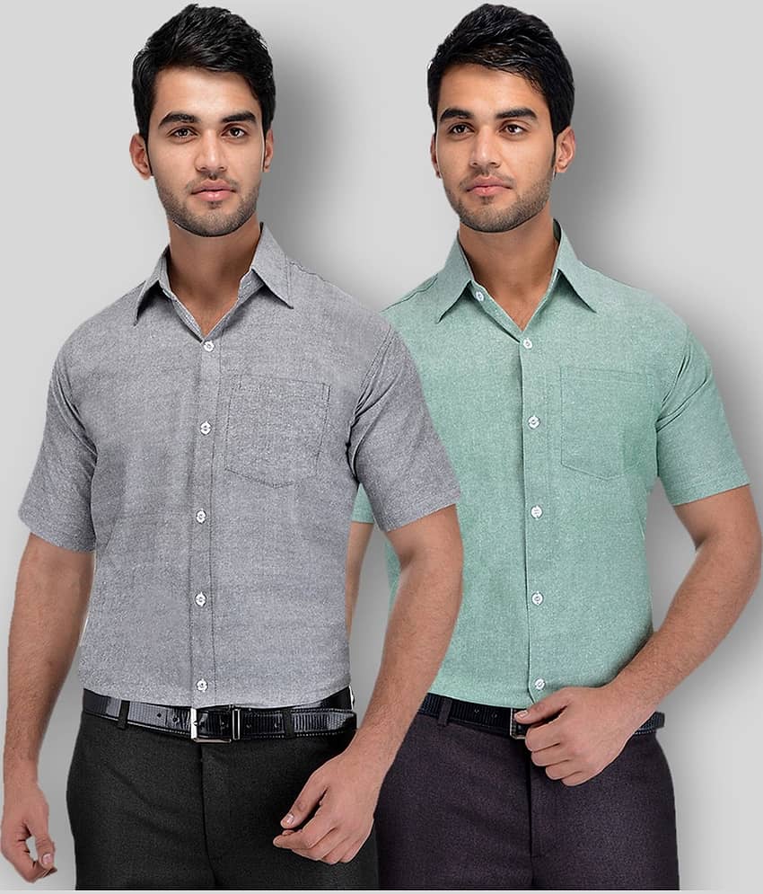 DESHBANDHU DBK - Multicolor Cotton Regular Fit Men's Formal Shirt (Pack of 2)