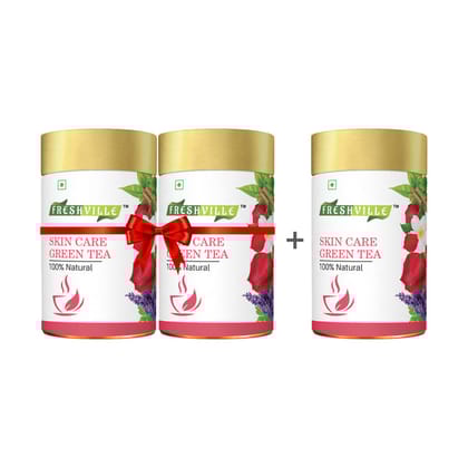 Freshville Skin Care Green Tea 45 Days Pack Glowing and Moisturized Skin with Herbal Blend 150gram