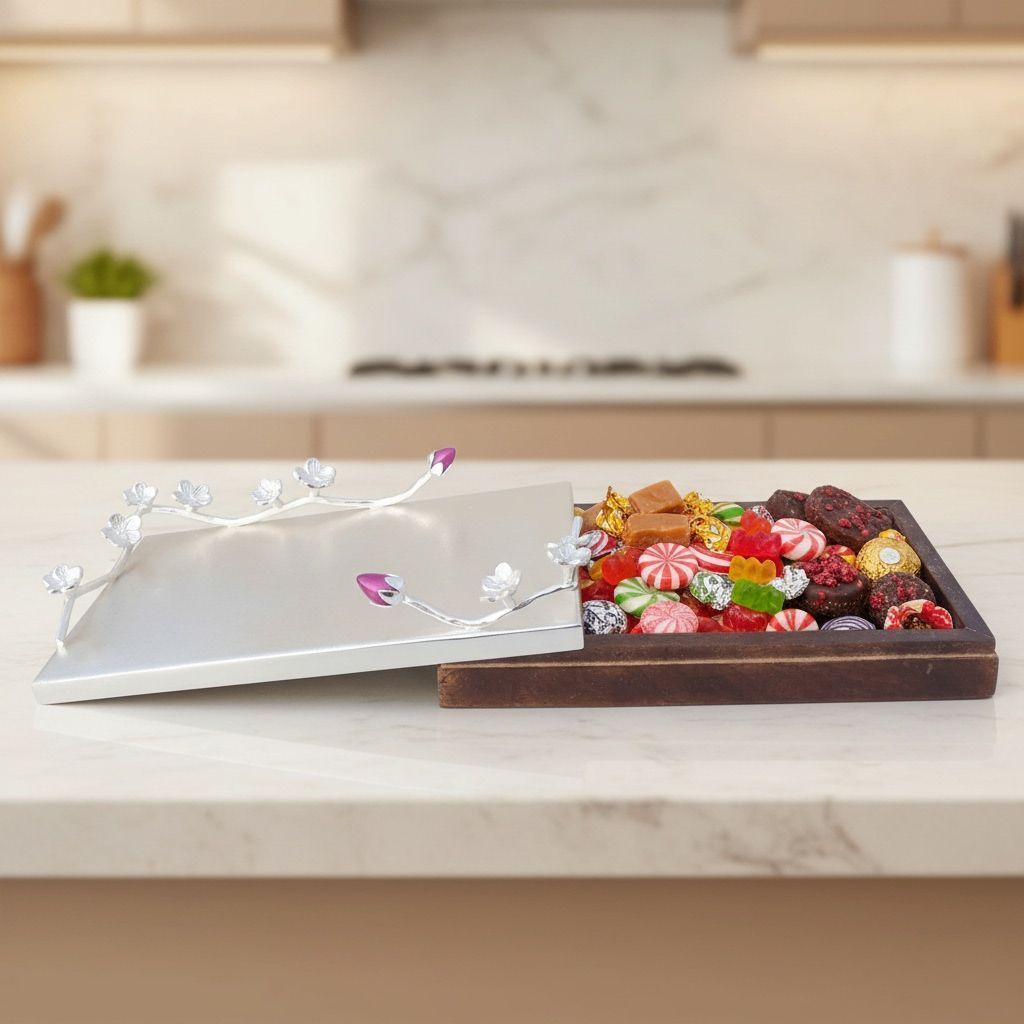 Aluminium Decorative Flower Candy Box, Diwali Gifting Item (ATMAS051 C)