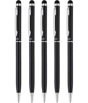 UJJi Sleek Design Black Pen with Stylus for Touch Screen Pack of 5 Ball Pen