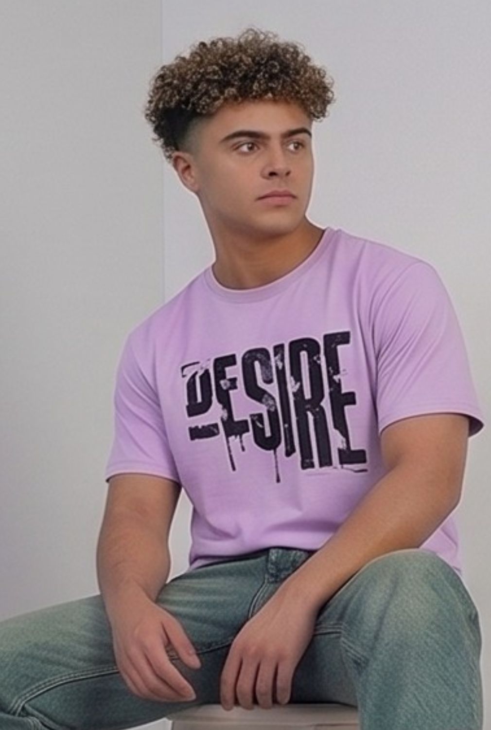 Hue Nox Men's Lavender Desire Graphic Regular Fit T-Shirt