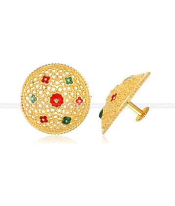 Vighnaharta Twinkling Elegant  Diva Colorful Jumbo Stud Gold Plated for Women and Girls[VFJ1341ERG ]
