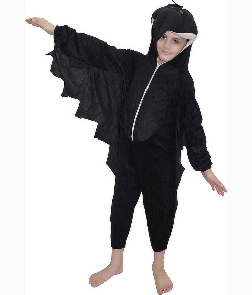 Kaku Fancy Dresses Crow Bird Costume -Black, 7-8 Years, For Boys & Girls