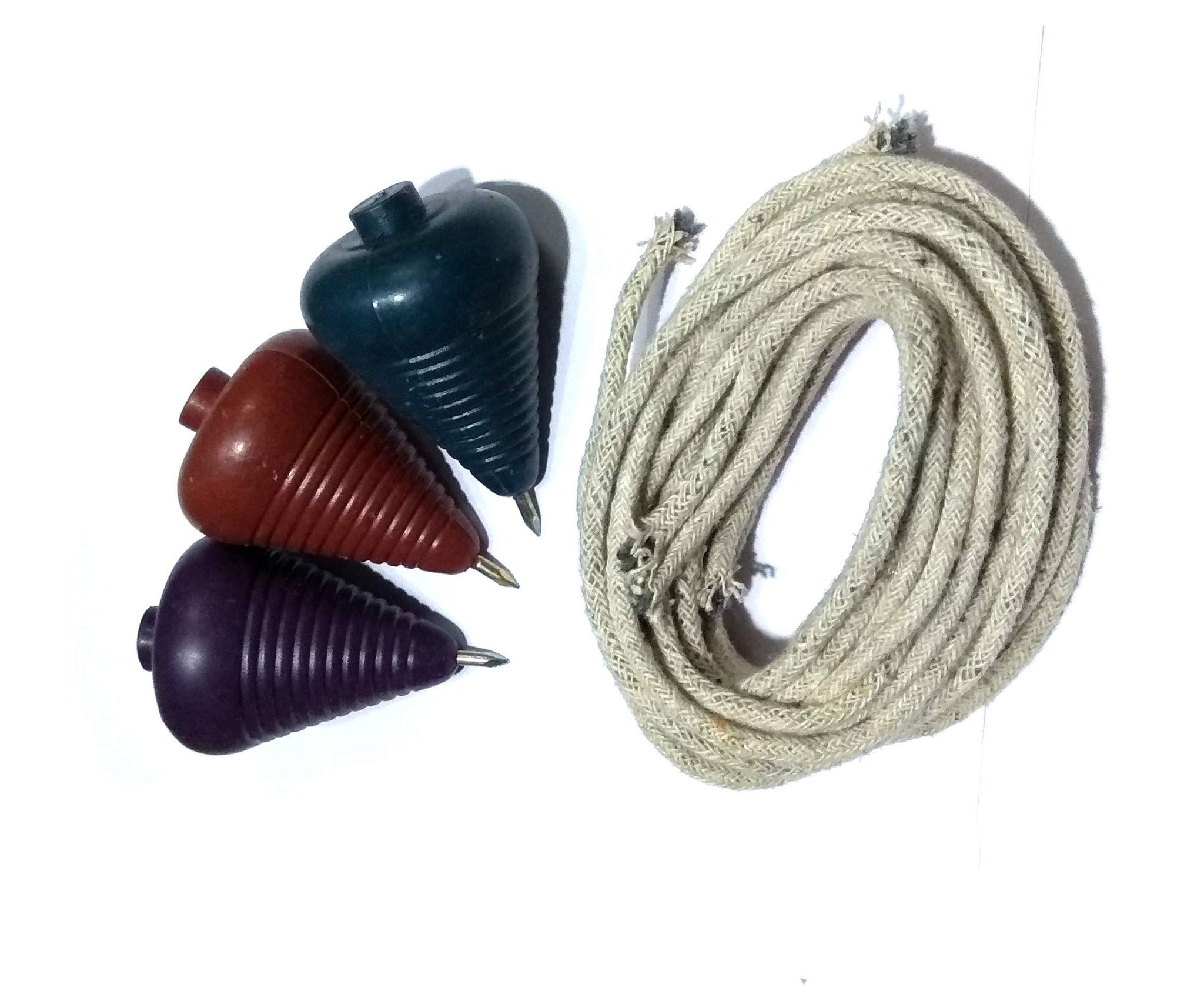 3 pic Games Plastic Spinning Lattoo with Thread Size 8/6 cm