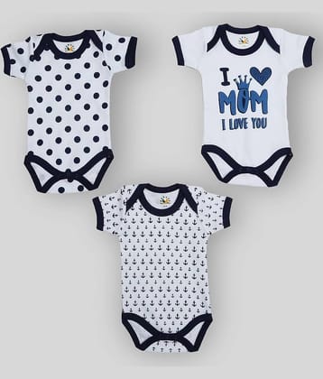KABOOS Pack of 3 Baby Boys Cotton Blend Bodysuit ( Off White )