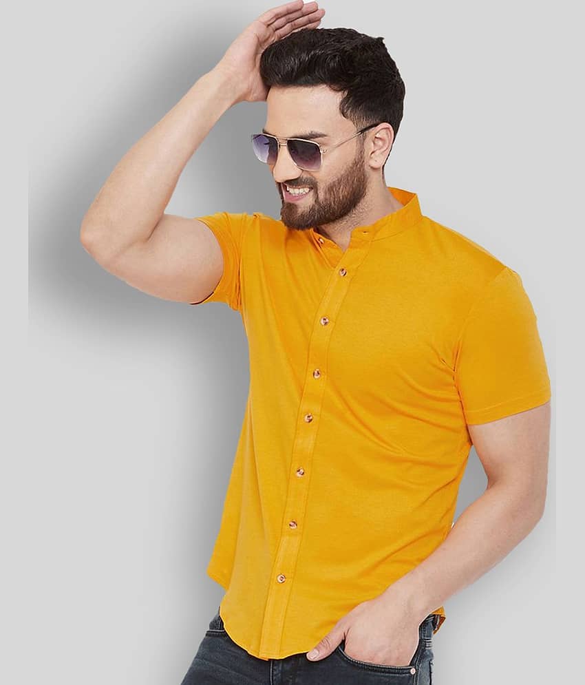 GESPO - Mustard Cotton Blend Regular Fit Men's Casual Shirt (Pack of 1)