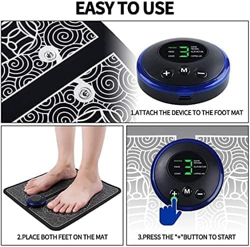 Electric Foot Massage Pad with LCD Controller, Deep Tissue Muscle Stimulator for Home and Office Use