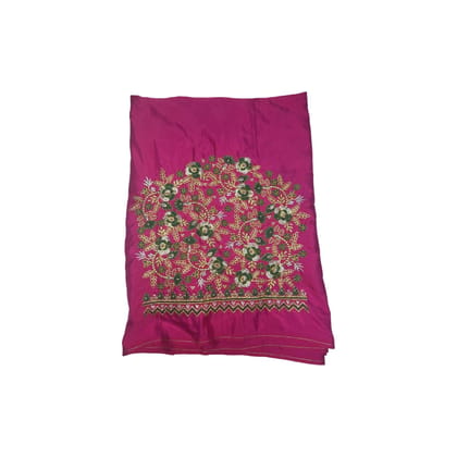 Pink Georgette Saree With Heavy Embroidery Work