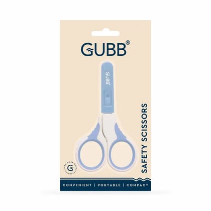 Gubb Safety Scissor With Rounded Tips For Safe Cutting & Protective Sleeve For Hygiene