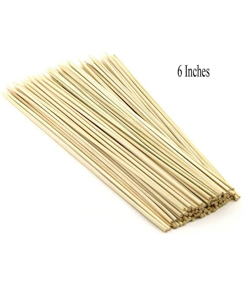 YUTIRITI 6 Inches BBQ Toothpicks Bamboo Dinner Set of 100 Pieces
