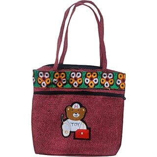Red Premium Jute Multipurpose Handmade Premium Bag For Women
