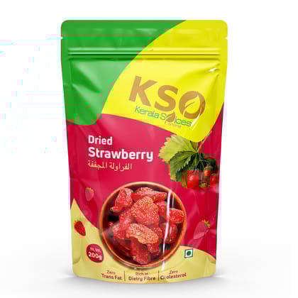 Kerala Spices 100% Dried Strawberry 200gm Sweet & Chewy No Preservatives Healthy Dried Fruit