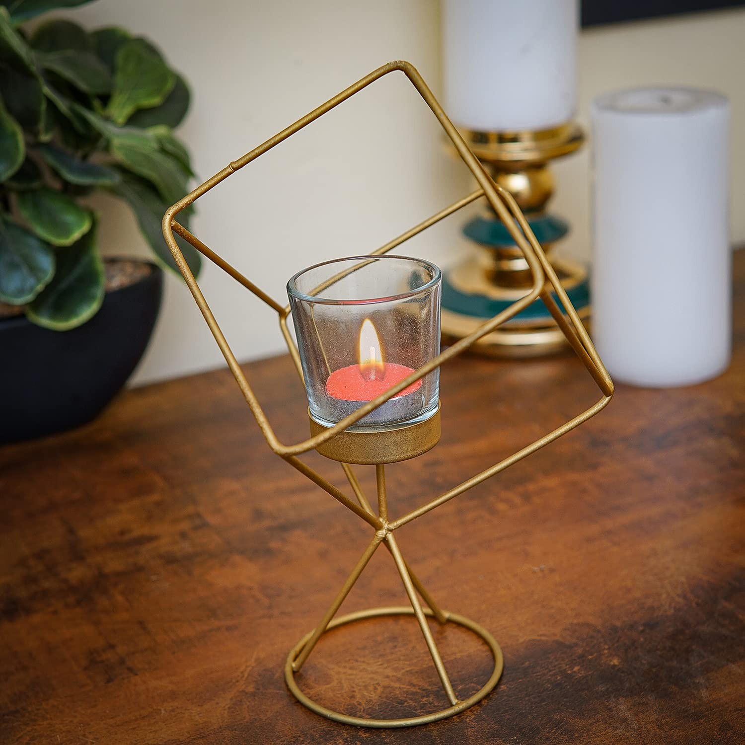 Craftlayout Metal Tea Light Candle Holder 9.5 Inch