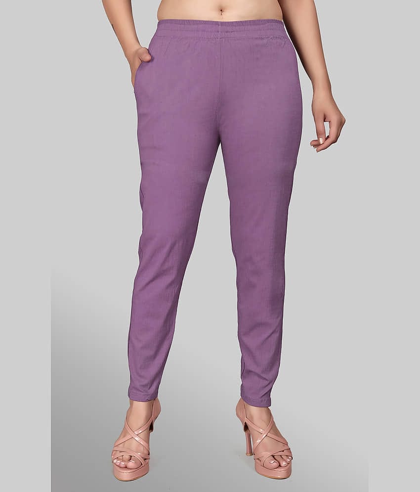 Devakii Women Cotton Casual Trousers ( Lavender )