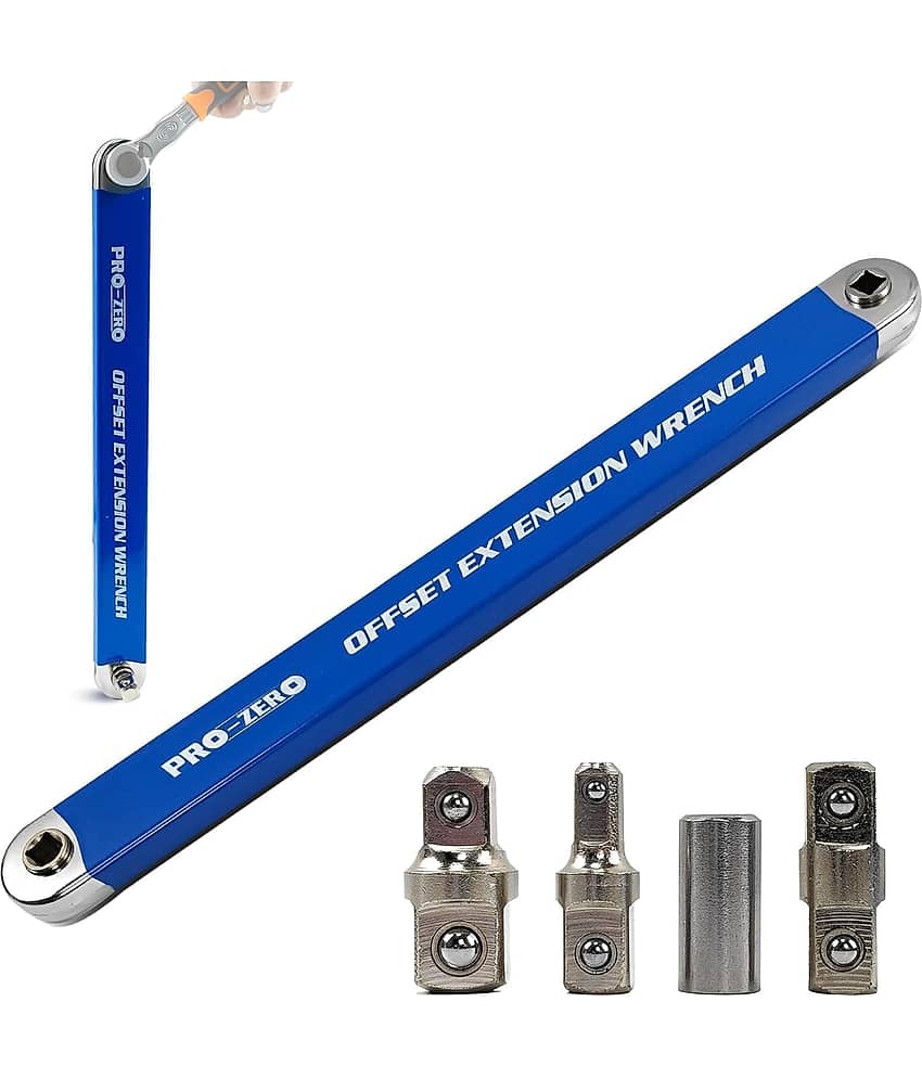 15 Inch Offset Socket Extension Wrench | Zero Back Drag Ratchet Tool | Impact Compatible with 1/4”, 3/8” & 1/2” Drive Adapters | Automotive Repair Tool