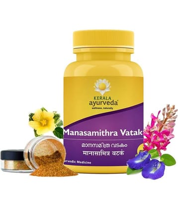 Kerala Ayurveda Manasamithravatakam 25 Count, Herbal Tablet, Stress Relief, Emotional Wellbeing, Non-Drowsy Natural Formula, Non-Habit Forming