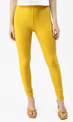 RATHNA APPARELS Churidar Ethnic wear Leggings (Yellow,Solid ) (S - Size)