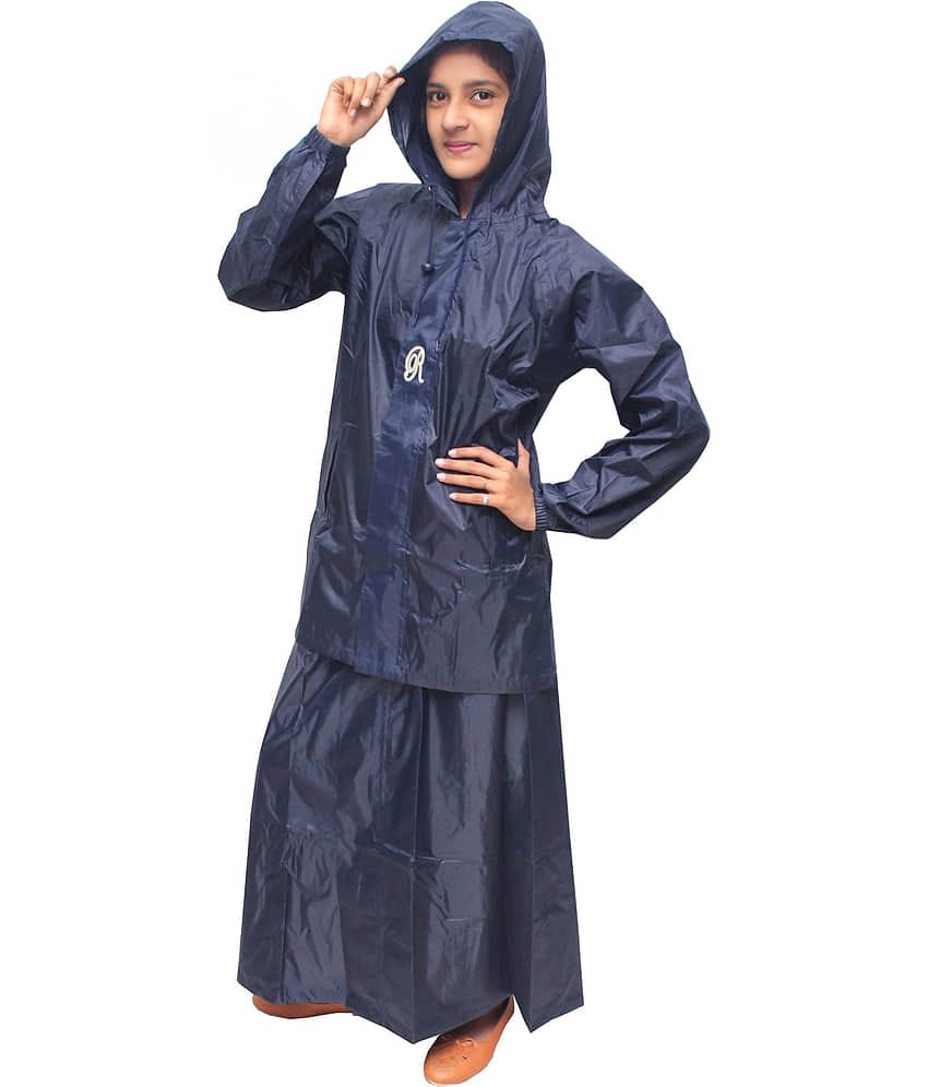 Goodluck Nylon Raincoat Set - Navy