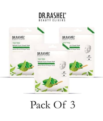 DR.RASHEL Tea Tree Sheet Mask for Deep Hydration Suits All Skin Types 20 gm each ( Pack of 3)