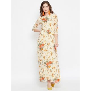 Purys Women Beige Maxi Dress