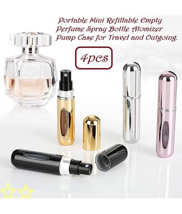 Portable Perfume Spray Container Bottle, Travel Perfume Scent Pump Case Empty Spray Bottle for Traveling and Outgoing (pack of 4)