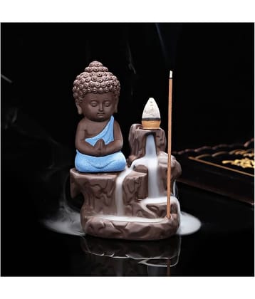 Smoke Buddha Blue With10pcCone Resin Ganesha Idol 12 x 7 cms Pack of 1 1 Resin Buddha Idol 12 x 7 cms Pack of 1