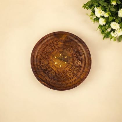 Wooden inlay floral design Plate Wooden inlay floral design Plate