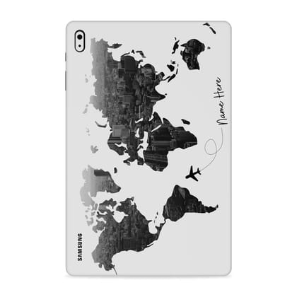 Wrapcart All Over The World Custom Name Tab Skin | Vinyl Tablet Wrap