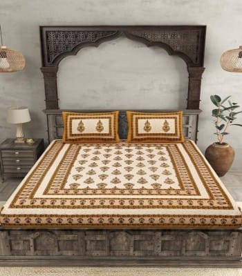Royal Sanganeri Elegance Double Bedsheet Set
