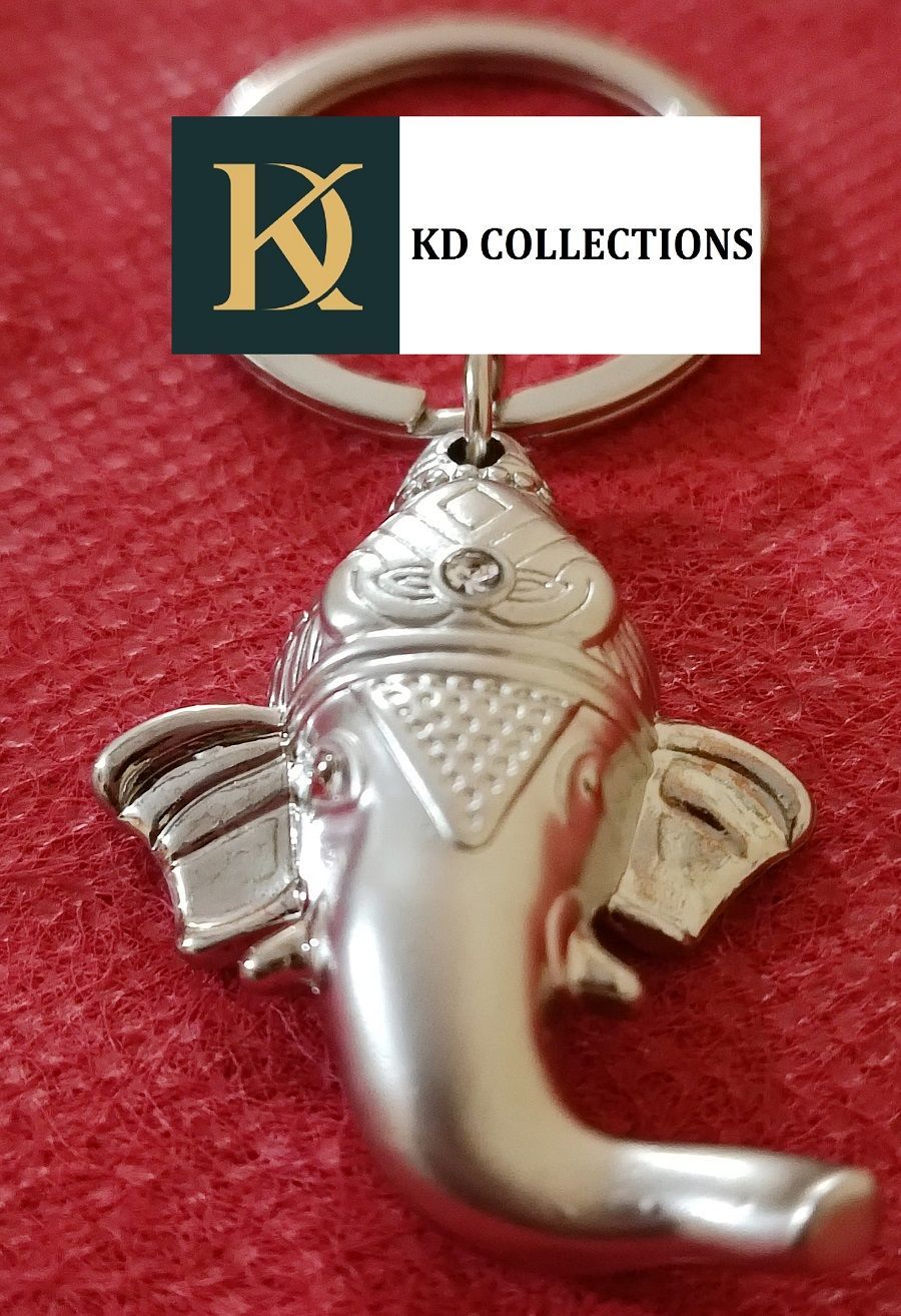 KD COLLECTIONS Ganesha Keychain Metal|Ganesh Key Chain|Ganesh Keyring|Ganesh Key Chains Metal|Ganesh Key Ring|Ganesh Keychains for Car Bike - Pack of 1 Keychain