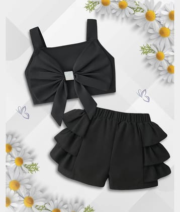 Addyvero Pack of 1 Girls Polyester T-shirt & Shorts ( Black )