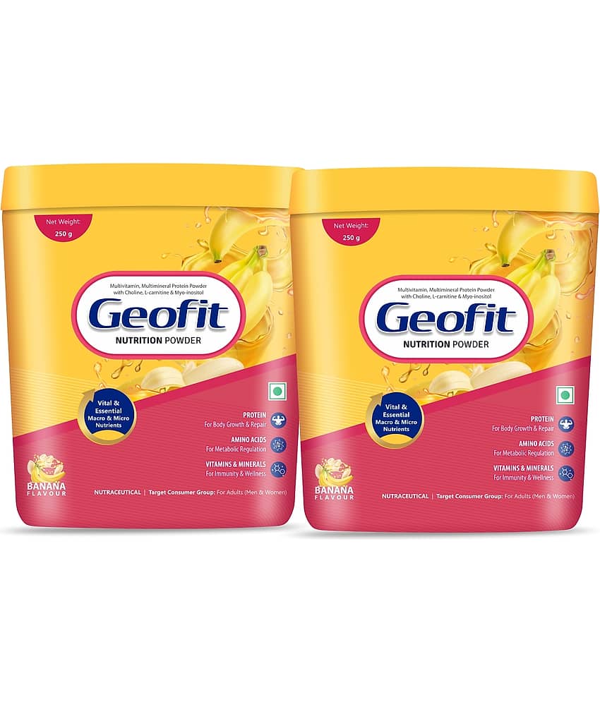 GEOFIT Banana Protein Powder High Nutrition for Strength & Immunity - 250g (Pack of 2)