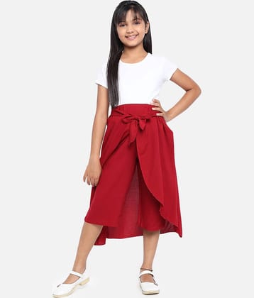 Addyvero Pack of 1 Girls Rayon A-Line ( Maroon )
