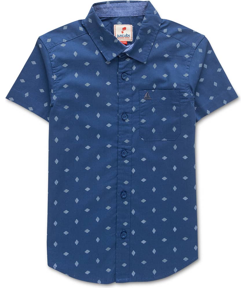 Juscubs Pack of 1 Boys 100% Cotton Half Sleeves Shirt ( Navy Blue )
