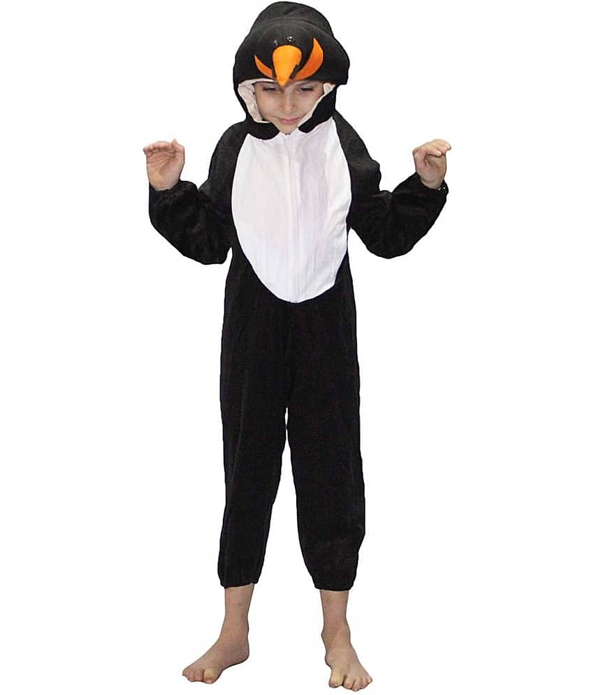Kaku Fancy Dresses Woodpecker Bird Costume -Black, 3-4 Years, For Boys & Girls