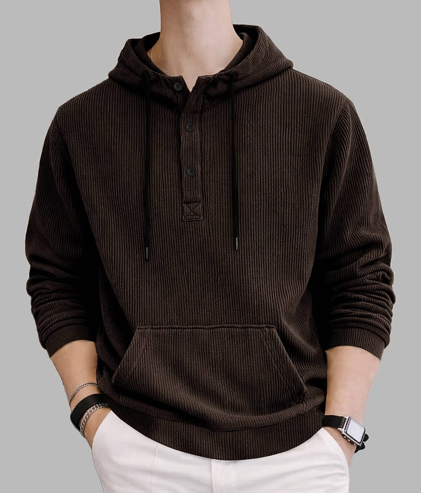 Eyebogler Polyester Hooded Men's Sweatshirt - Beige ( Pack of 1 )