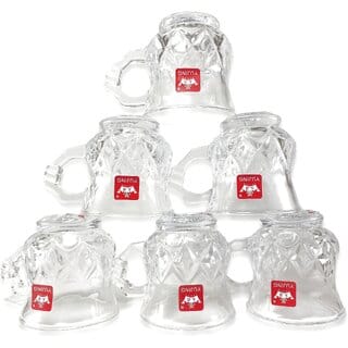 YUJING Transparent Tea Cup Coffee Cup Set Made of Crystal Clear Glass 140 ml Pack of 6