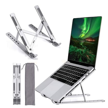 6 Angles Adjustable Aluminum Ergonomic Foldable Portable Laptop Riser Stand