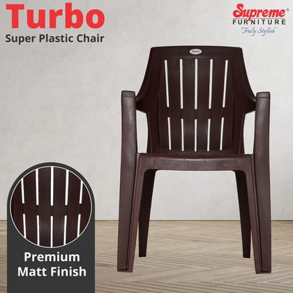 Supreme Furniture Turbo Super Plastic with-Arm Chair Suitable for Home, Office, Garden, Living Room, Cafeteria, Restaurant, Hotel, Resort, Indoor & Outdoor