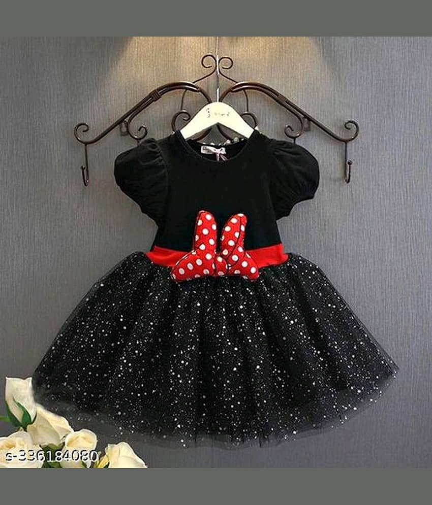 Mullick the designer Pack of 1 Baby Girls Net Frock ( Black )