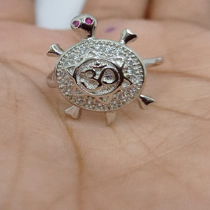 Turtel Ring 916percent Pure Silver R-4