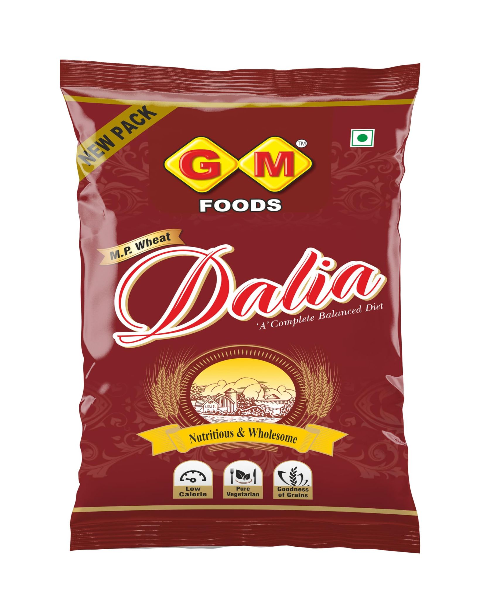 GM Foods MP Dalia 500g | Natural Broken Wheat for Healthy Digestion | High Fiber, Protein-Rich, Easy to Cook | Unpolished Gehu Dalia for Khichdi, Upma & Porridge | No Preservatives