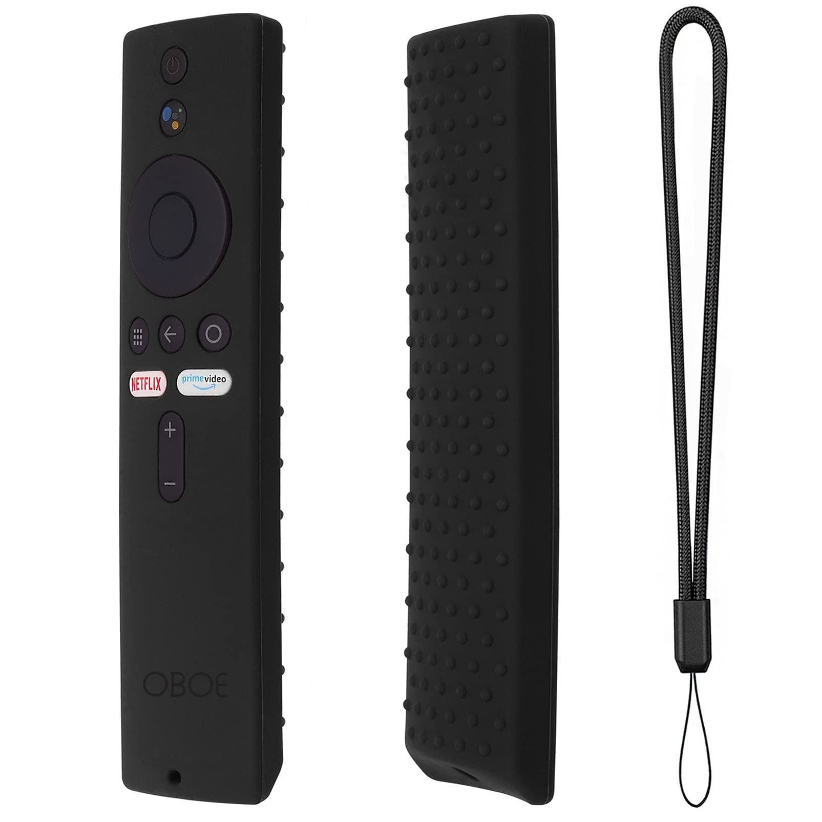 Oboe Silicone Tv Remote Cover Compatible with Xiaomi Mi TV Remote Netflix/Amazon Model 4X (65,55,50,43 inch) / 4A (40 inch) Protective Case with Loop (Black) [Remote NOT Included] Oboe Silicone Tv Remote Cover Compatible with Xiaomi Mi TV Remote Netflix/